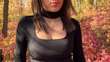 Play A quick outdoor blowjob with stepsister