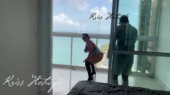 Play Amateur Wife Flaunts Big Tits on Balcony for Neighbors while Hubby Films