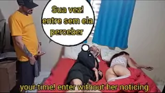 Play Vendada & Humiliated Latina Wife Fucked by Friend