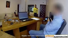 Play Ebony Teen Auditions with Big Cock Blowjob