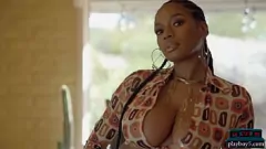 Play Nyla's Huge Ebony Tits and Striptease for Playboy