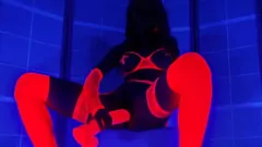 Play Neon Glow Lingerie MILF Solo Toy Play with Squirt-tastic Finish