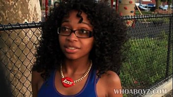 Play Whoaboyz - black teen girl playing with a big black dick after game