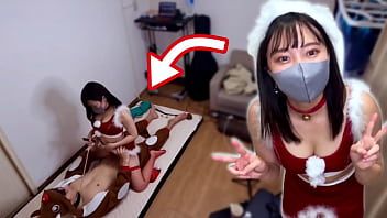 Play She had sex while Santa cosplay for Christmas! Reindeer man gets cowgirl like a sledge and creampie