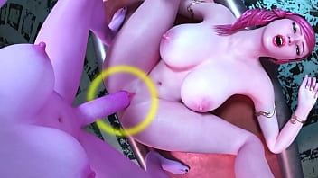 Play 3D Shemale Elf fucks Girl in Pussy and Cum on Tits and Face, Futa Porn Video