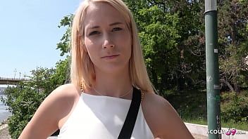Play German Scout - Sexy PAWG Girl Sharon Pickup and Rough Eye Rolling Orgasm Casting Fuck